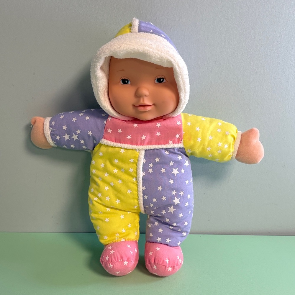 Goldberger Moonglow Plush Baby Doll Toy with Vinyl Face, Doll Glows In The Dark